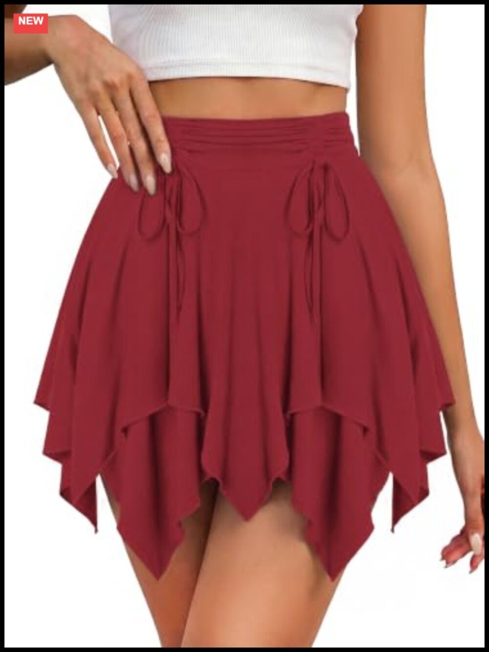 Renaissance Pirate Skirt Asymmetrical Handkerchief Hem High Waist Mini Skirt